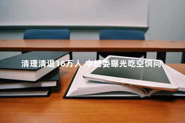 清理清退16万人 中纪委曝光吃空饷问题，有效打击了这一腐败行为